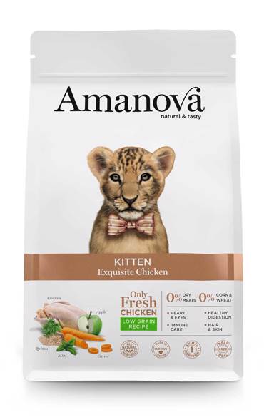 AMANOVA ΞΗΡΑ ΤΡΟΦΗ ΓΑΤΑΣ KITTEN EXQUISITE CHICKEN 1.5KG